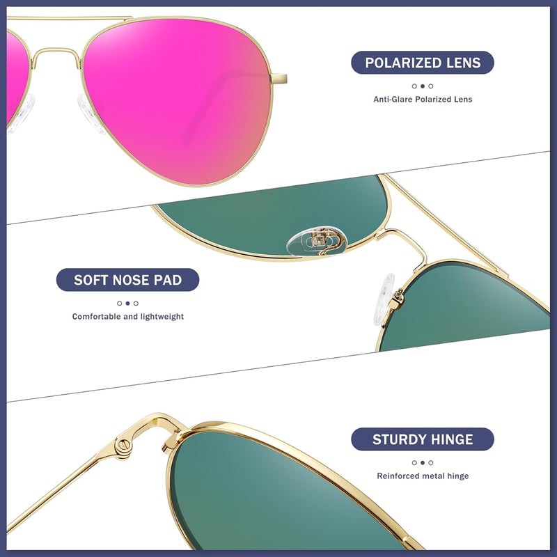 WOWSUN Classic Polarized Aviator Sunglasses for Women Men - Image 4